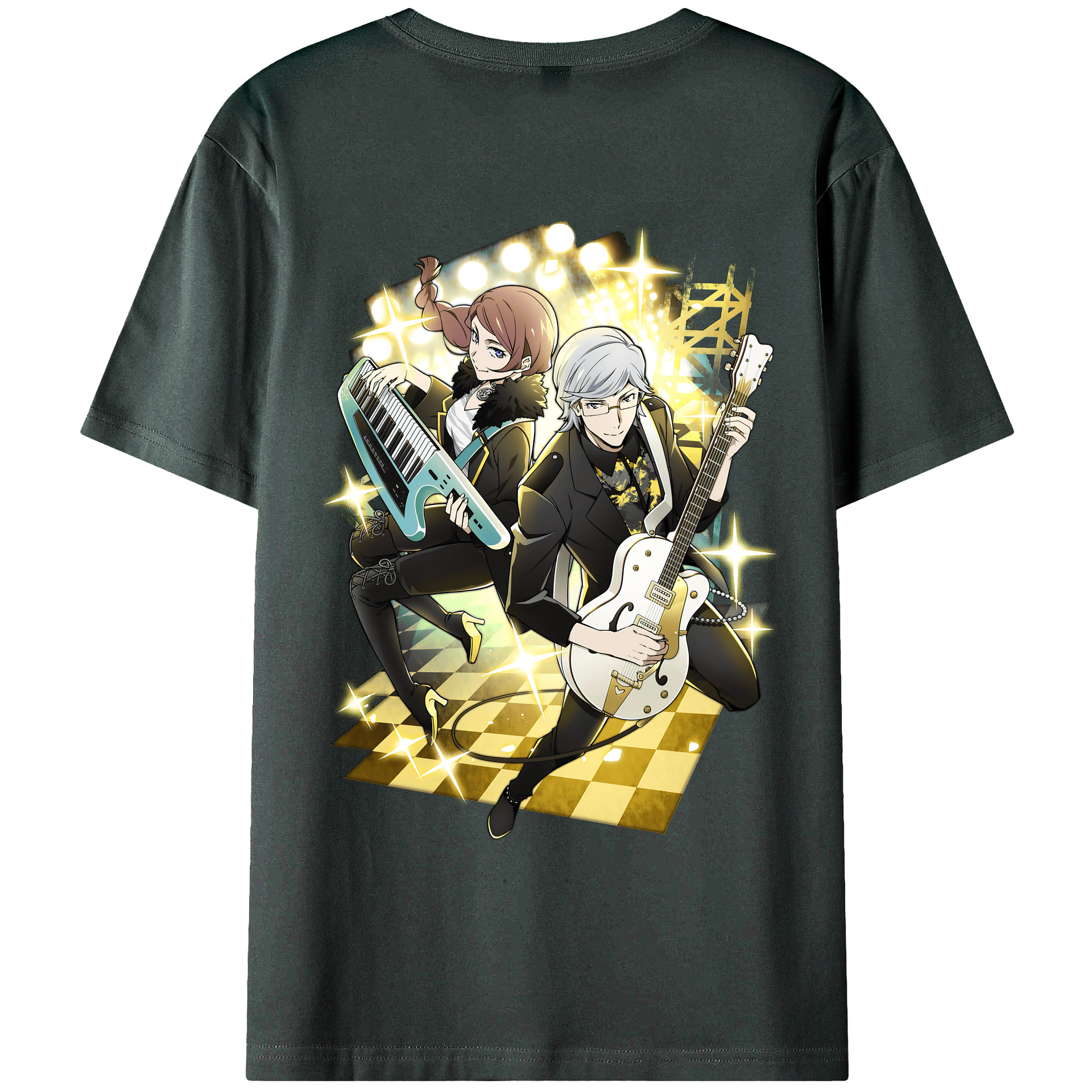 （画像用） 文豪ストレイドッグス Bungo Stray Dogs 綿100％ メンズ半袖Tシャツ（バックプリント） 通気性